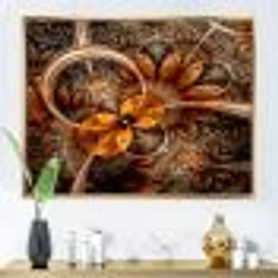 Dark Orange Fractal Flower  Canvas Art Print