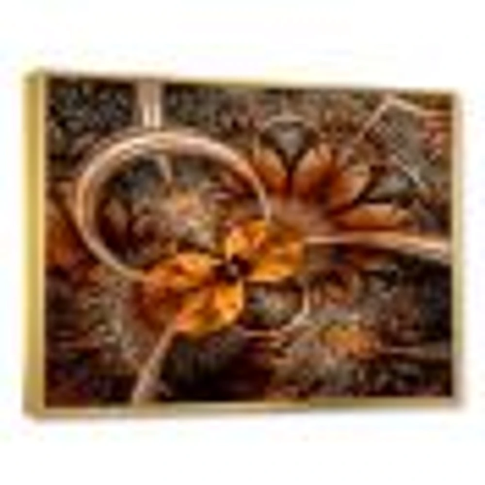 Dark Orange Fractal Flower  Canvas Art Print