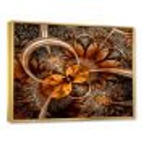 Dark Orange Fractal Flower  Canvas Art Print