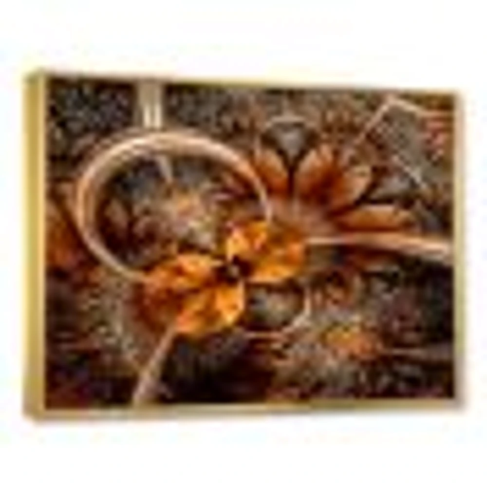 Dark Orange Fractal Flower  Canvas Art Print