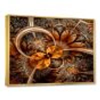 Dark Orange Fractal Flower  Canvas Art Print