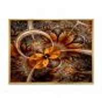 Dark Orange Fractal Flower  Canvas Art Print