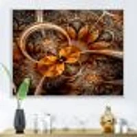 Dark Orange Fractal Flower  Canvas Art Print