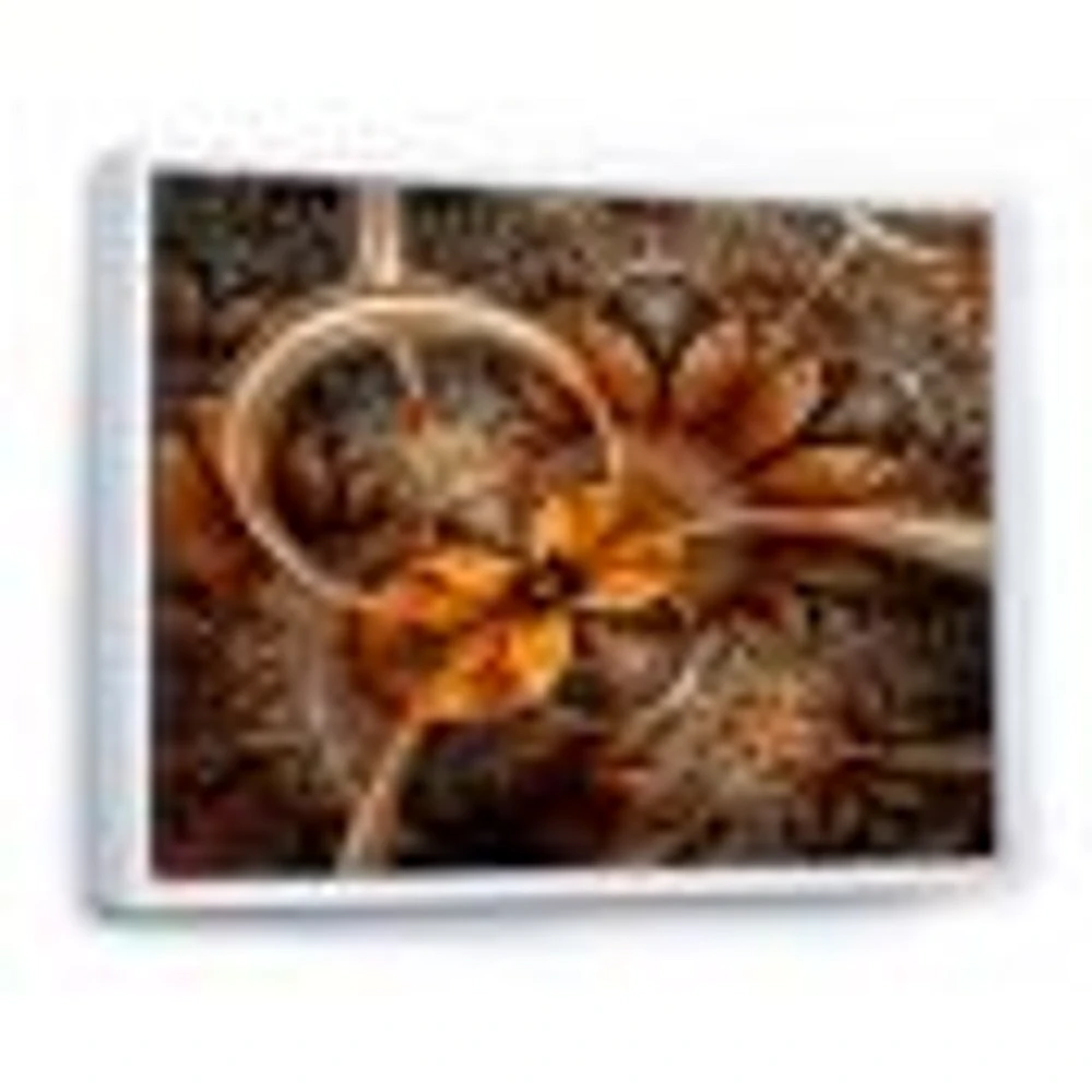 Dark Orange Fractal Flower  Canvas Art Print