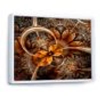 Dark Orange Fractal Flower  Canvas Art Print