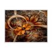 Dark Orange Fractal Flower  Canvas Art Print