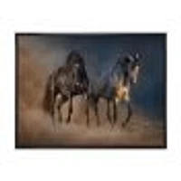 Black and white Horse run  Wall Art