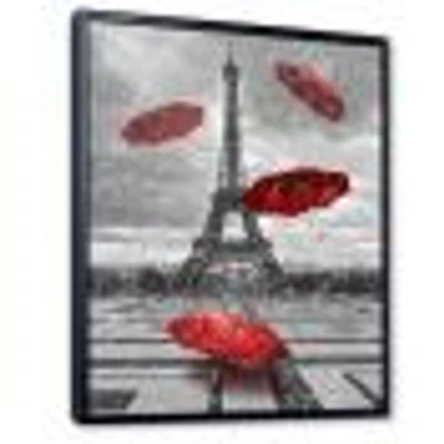 Flying Umbrella with Eiffel Tower  Canvas