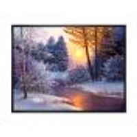 Winter Forest River  Wall Art