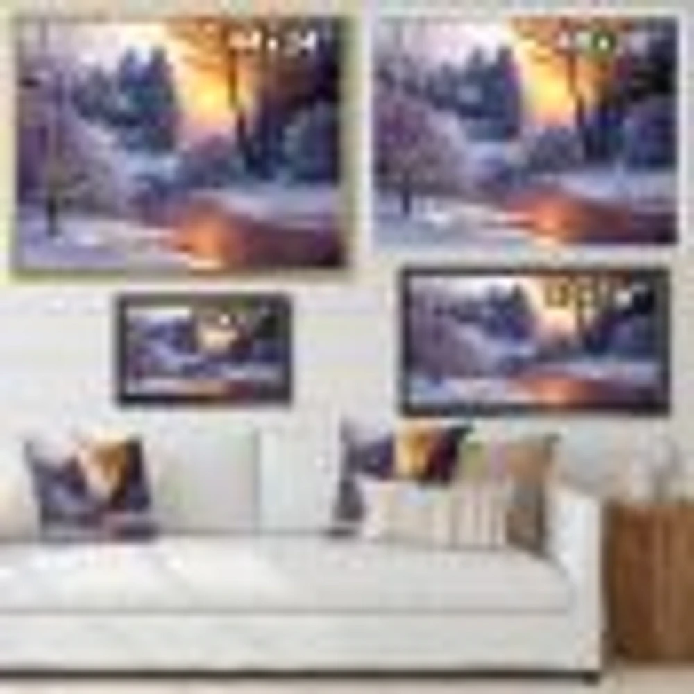 Winter Forest River  Wall Art