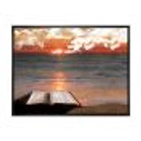 Open Bible Cloudy Sunset  Wall Art