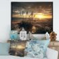 Toile « Grassy and Beach Sunset »