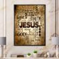 Toile « Jesus Word Cloud Grunge Background »