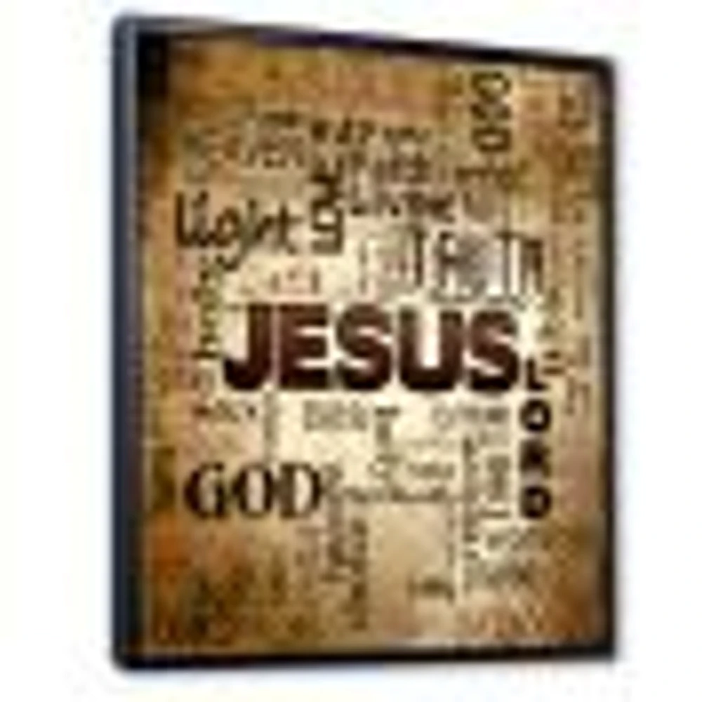 Jesus Word Cloud Grunge Background  Wall Art