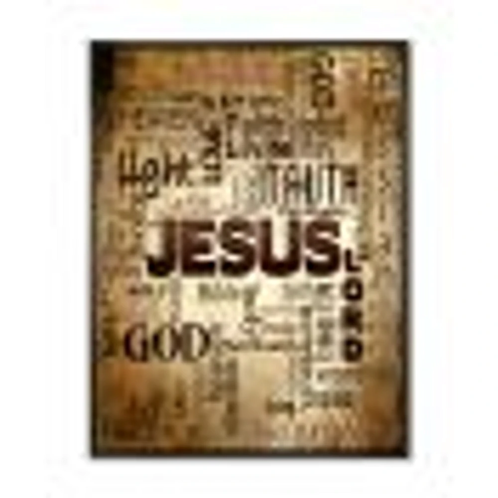 Toile « Jesus Word Cloud Grunge Background »