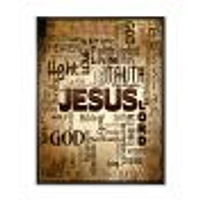 Toile « Jesus Word Cloud Grunge Background »