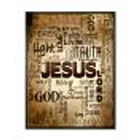 Toile « Jesus Word Cloud Grunge Background »