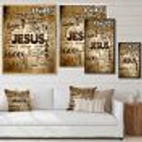 Toile « Jesus Word Cloud Grunge Background »