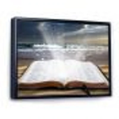 Jesus Bible at the Beach Canvas Wall Art