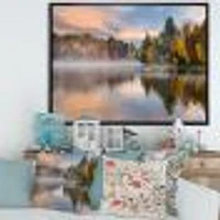 Autumn Foliage by The Lakeside  Canvas Wall Art Print