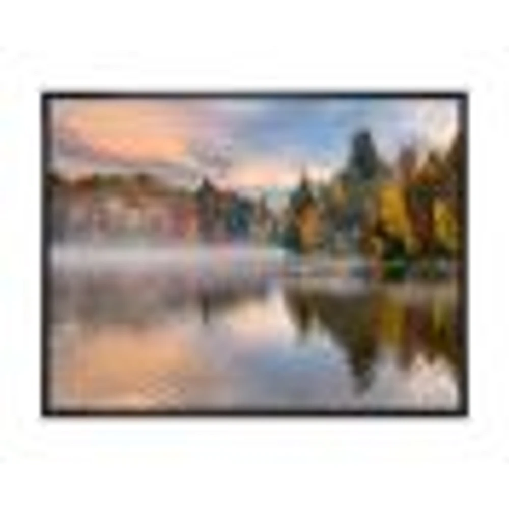 Autumn Foliage by The Lakeside  Canvas Wall Art Print