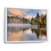 Autumn Foliage by The Lakeside  Canvas Wall Art Print