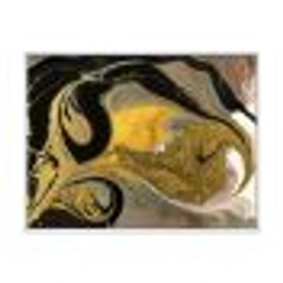 Gold and Black Marbled Rippled Texture I  Wall Art