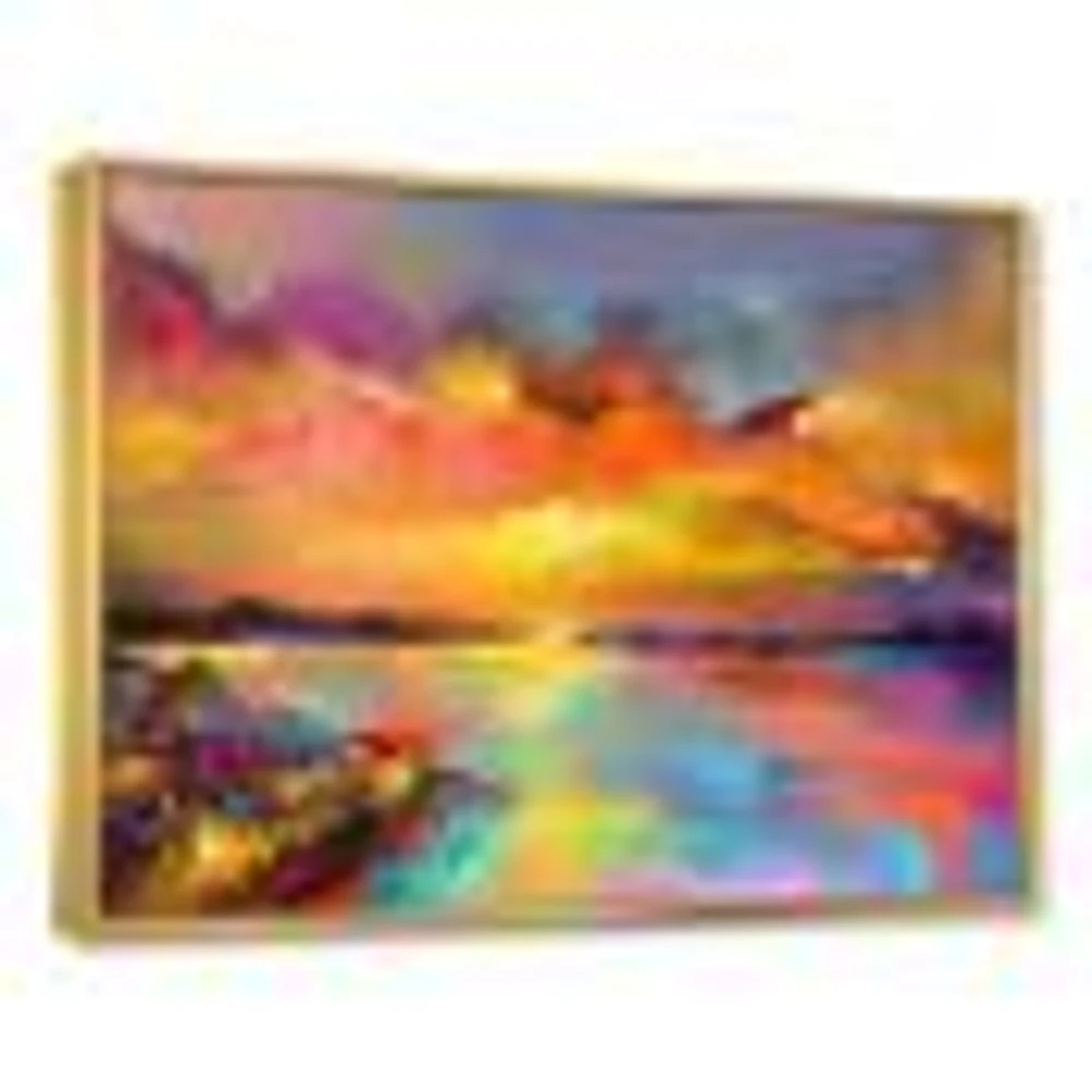 Sunset Painting with Colorful Reflections I  Wall Art