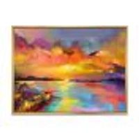 Sunset Painting with Colorful Reflections I  Wall Art