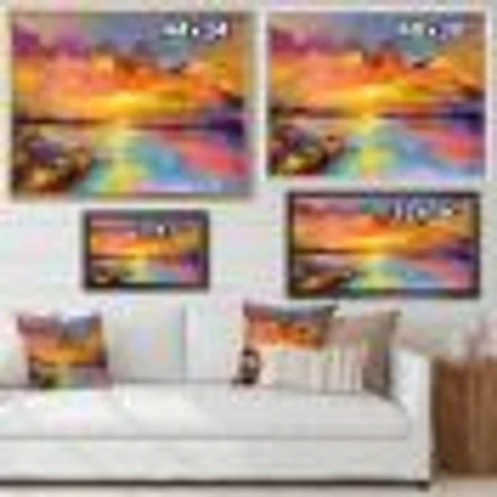 Sunset Painting with Colorful Reflections I  Wall Art