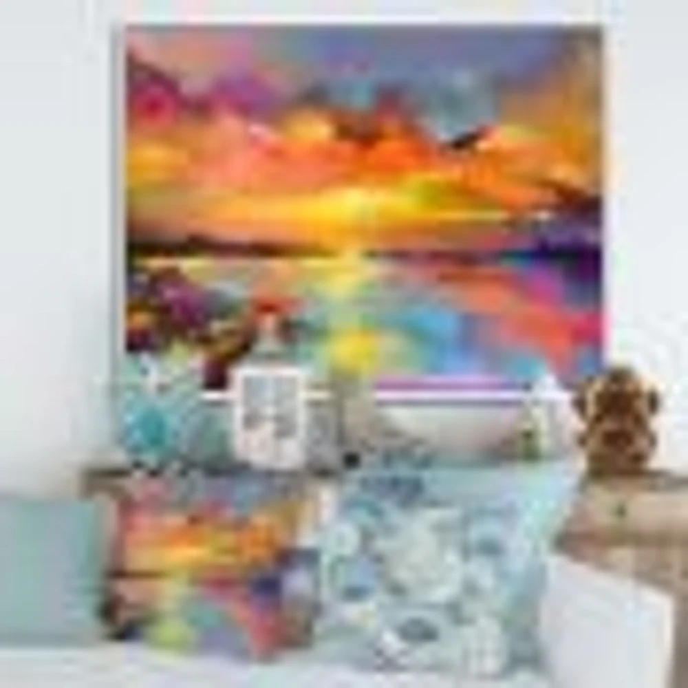 Sunset Painting with Colorful Reflections I  Wall Art