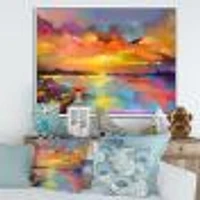 Sunset Painting with Colorful Reflections I  Wall Art