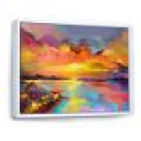 Sunset Painting with Colorful Reflections I  Wall Art