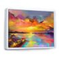 Sunset Painting with Colorful Reflections I  Wall Art