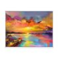 Sunset Painting with Colorful Reflections I  Wall Art