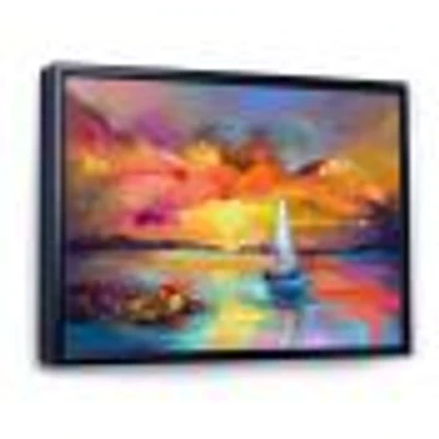 Toile « Sunset Painting with Colorful Reflections II »