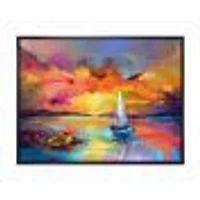 Sunset Painting with Colorful Reflections II  Wall Art