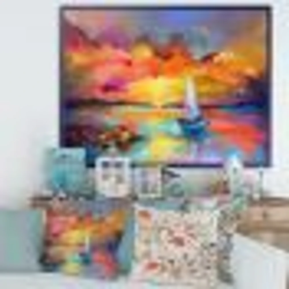 Sunset Painting with Colorful Reflections II  Wall Art