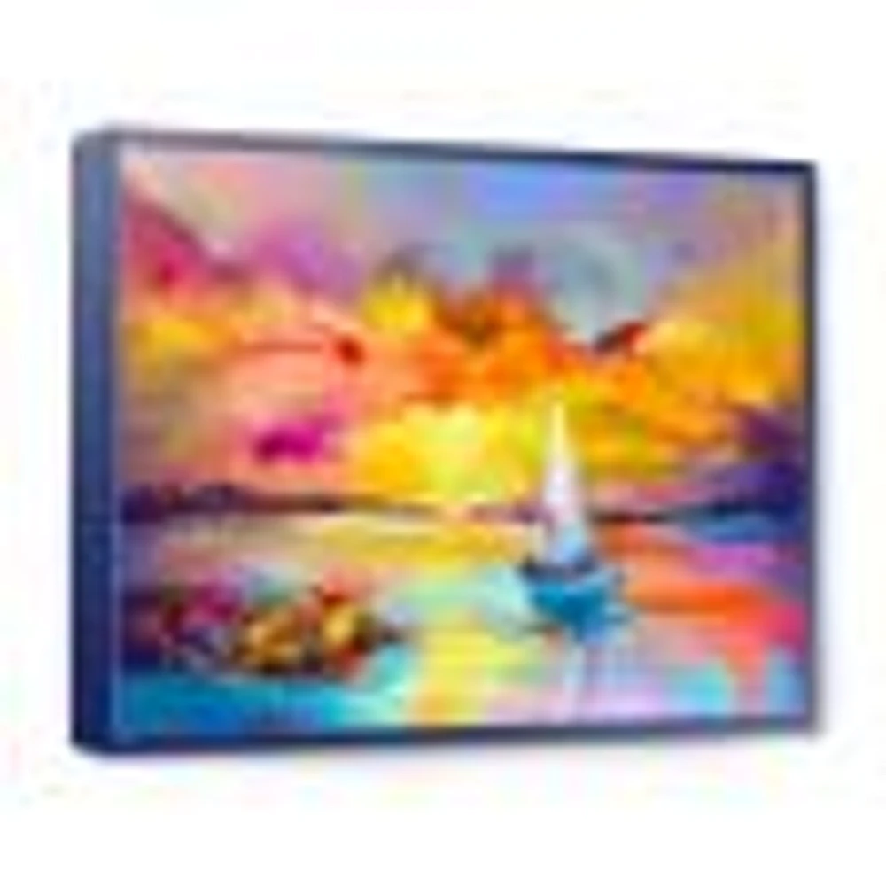 Sunset Painting with Colorful Reflections II  Wall Art