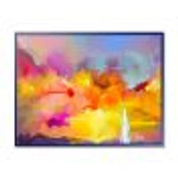 Sunset Painting with Colorful Reflections II  Wall Art