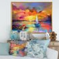 Sunset Painting with Colorful Reflections II  Wall Art