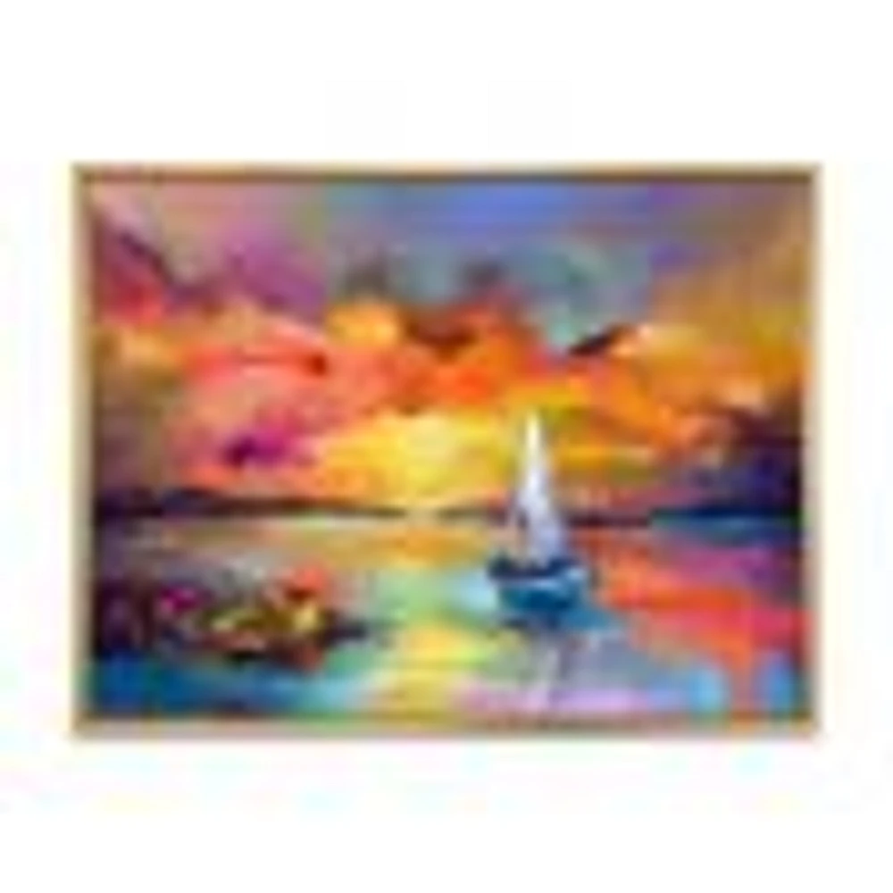 Sunset Painting with Colorful Reflections II  Wall Art