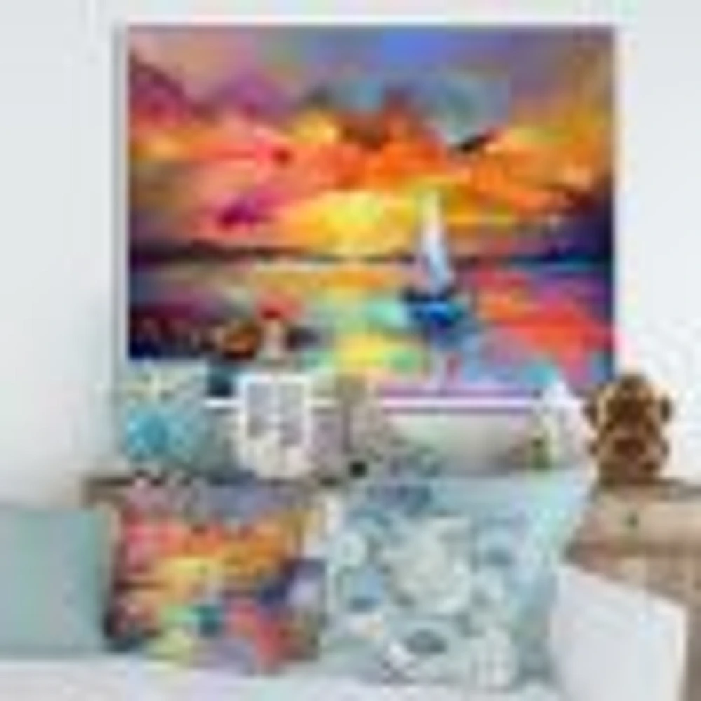 Sunset Painting with Colorful Reflections II  Wall Art