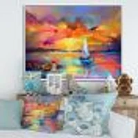 Sunset Painting with Colorful Reflections II  Wall Art