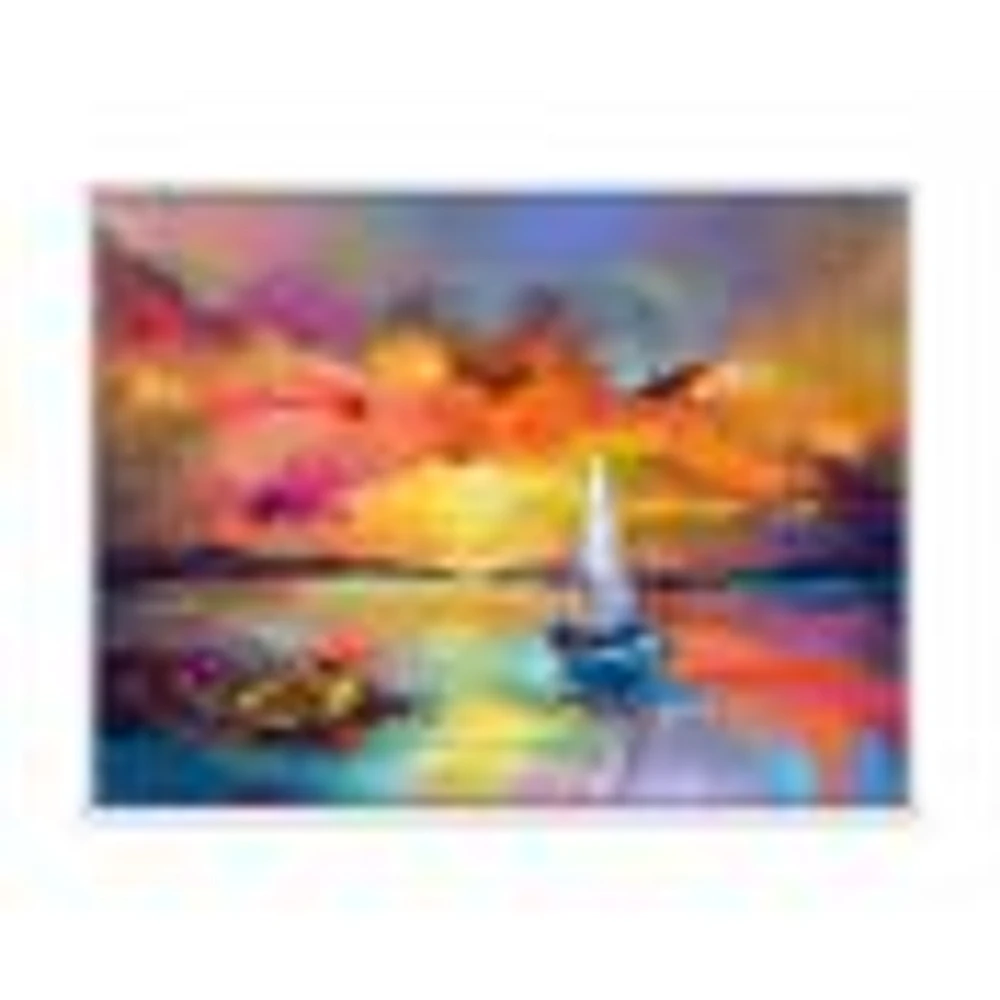 Sunset Painting with Colorful Reflections II  Wall Art