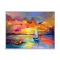 Sunset Painting with Colorful Reflections II  Wall Art