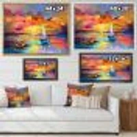 Sunset Painting with Colorful Reflections II  Wall Art