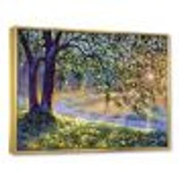 Tree by River First Rays of Afternoon Sun  Wall Art