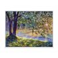 Tree by River First Rays of Afternoon Sun  Wall Art