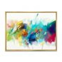 Turquoise Story with Touches of Yellow and Red  Canvas Wall Art Print